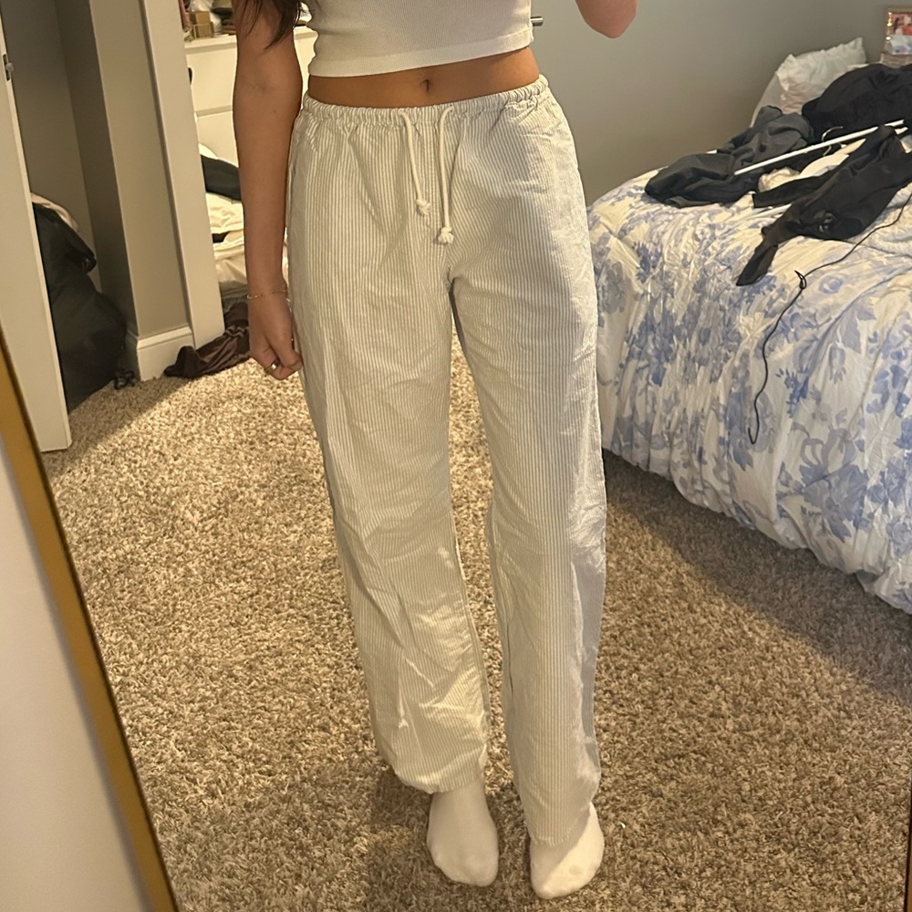 Brandy Melville blue and white stripped pants